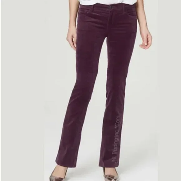 Ann Taylor LOFT curvy bootcut burgundy corduroy pants Sz 34 18 tall - Picture 1 of 6
